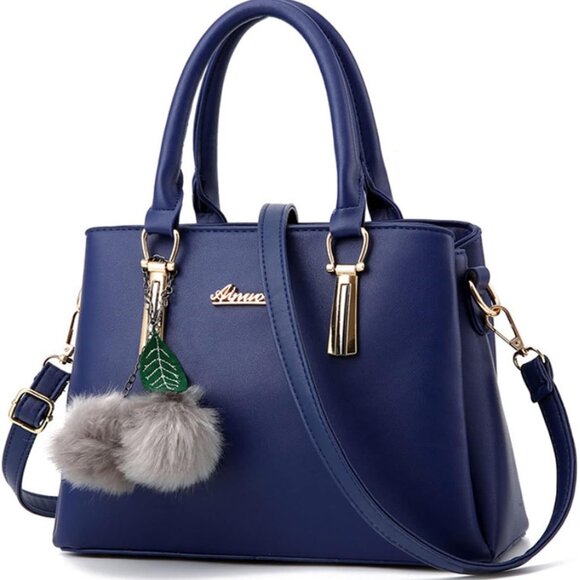 Handbags - Women PU Leather Satchel Bag Shoulder Handbag Pockets Zipper Crossbody Stylish